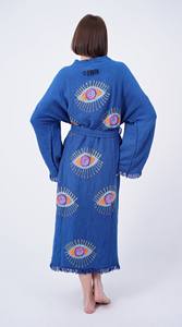 ชุดเดรสแฟชั่นสตรีชุดเดรสชายหาดผ้าเรยอนปักลายชุดเดรสแม็กซี่แขนสั้นผ้าคอตตอนสำหรับงานปาร์ตี้ - Product Image 2