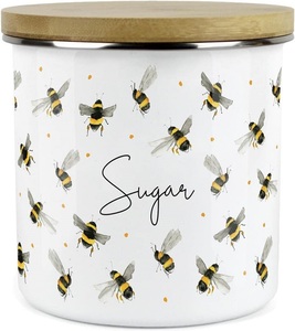 Tarro de Metal personalizado de la mejor calidad, contenedor de almacenamiento de alimentos blanco hermético para pan - Product Image 2