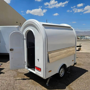 Livraison gratuite, remorque à café mobile entièrement équipée de 8 pieds pour les petites entreprises de rue, chariot de vente de boissons à expresso pour les cafés - Product Image 2