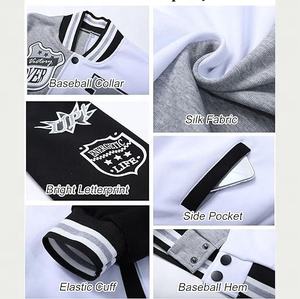 แจ็กเก็ตสีดำสำหรับผู้หญิงแจ็คเก็ตบอมเบอร์ทีมเบสบอลของมหาวิทยาลัย - Product Image 4