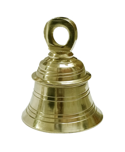 Campana de templo de latón grabada con sonido profundo colgante Ghanta Melodica tipo Pooja Bell para Pooja Room Mandir accesorio de instrumento Musical - Product Image 1