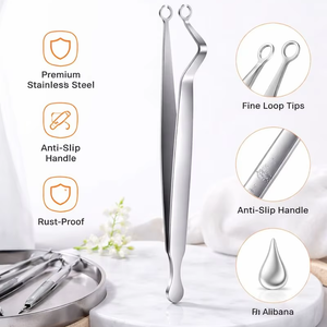 Curette osseuse chirurgicale double extrémité en acier inoxydable, instrument orthopédique, boucle droite et angulaire - Product Image 4