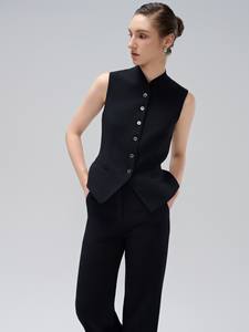Bon prix vestes pour femmes poches avant personnalisé marque Audrey revers veste bois métier à tisser tissu blanc Vietnam usine - Product Image 3