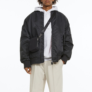 Wholesale High Street Style Unisex Winter Polyester Satin Silk Bomber <b>Jackets</b> Custom Made <b>Plus</b> <b>Size</b> High Quality Stand Collar - Product Image 5