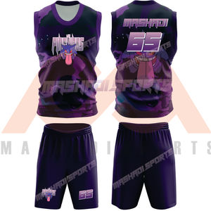 Uniforme de basket-ball personnalisé pour hommes, survêtement de basket-ball imprimé, coupe extensible, respirant, à séchage rapide avec sac - Product Image 3