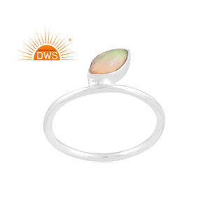 Latest Designer Fine Sterling <b>Silver</b> Natural Ethiopian <b>Opal</b> Gemstone Stackable <b>Ring</b> Custom Jewelry Manufacturer - Product Image 1