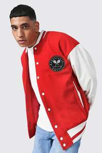 Veste en laine personnalisée professionnelle pour hommes Logo brodé Varsity Baseball Letterman manches en cuir décontracté à capuche Design bouffée - Product Image 3