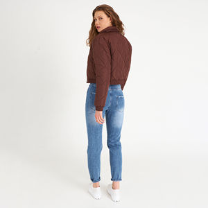 Chaquetas de prendas de vestir informales, chaqueta de bombardero para mujer, abrigo fino de invierno de alta calidad, prendas de vestir con cuello vuelto y cremallera, chaqueta de bombardero para mujer - Product Image 6