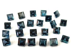 Topaze bleue de Londres naturelle coupe carrée 8mm à facettes-Carré topaze bleue de Londres en vrac - Product Image 3