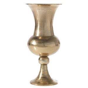 <b>Vintage</b> Gold Metal Flower <b>Vase</b> Heavy Duty of Aluminium Hand Carved Flower <b>Vase</b> for Indoor & Outdoor Decoration - Product Image 5