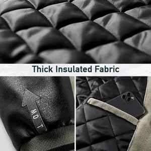 แจ็กเก็ตเบสบอลวิทยาลัยไซส์ใหญ่พิเศษสำหรับผู้ชายมาใหม่ฤดูหนาวปักลายด้วยกำมะหยี่ขนแกะอักษร - Product Image 5