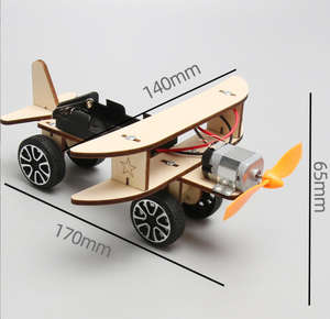 OKYN2133 나무 DIY 비행기 전기 글라이더 키트 학교 프로젝트 과학 실험 키트 과학 장난감 비행기 장난감 - Product Image 4