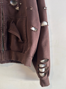 Sudadera Personalizada de Invierno con Cierre, Doble Capa, Felpa Francesa, Algodón Grueso, Estampado Bordado, Diseño Desgastado Anti-Pilling - Product Image 4