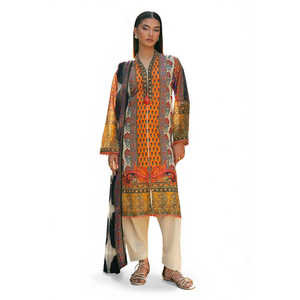 Traje de Fiesta Elegante y Moderno de 3 Piezas para Mujer, Estampado, con Dupatta de Chifón, Largo hasta la Rodilla, Talla Única - SD-52230 - Product Image 3