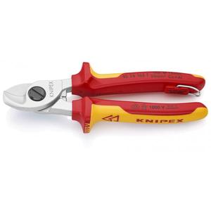 Cisailles à câbles Knipex testées VDE, ciseaux chromés avec poignées isolées multi-composants - Product Image 1