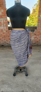 Surtido al por mayor mujeres traje de baño Pareos bloque impreso algodón Sarongs Dabu Bagru playa Sarong Color Natural índigo Sarong - Product Image 2