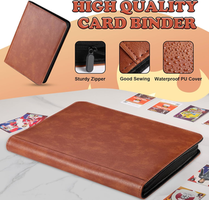 Premium-Sammelkartenordner aus PU-Leder mit Reißverschluss für TCG und <span class=keywords><strong>MTG</strong></span>, mit individuellem Logo, 9 Fächer <span class=keywords><strong>pro</strong></span> Seite, 30 doppelseitige Seiten, 540 Kartenfächer, für Sammelkartenspiele und Sportkarten - Product Image 4