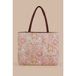Bolsa de Mano de Lona de Algodón Estampada a Mano, Gran Capacidad, Ligera, para Uso Diario - Product Image 3