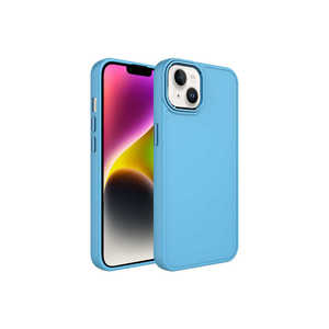 Coque de téléphone Netzy Luxury pour iPhone 14 Plus, édition SAFARI LUNA, bleu Sierra, TPU souple avec cadre métallique et anneau électro-plaqué - Product Image 1