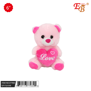6\" <b>Pink</b> <b>Bear</b> with Heart 72PCS/CS for Valentine's Day Supplies - Product Image 1