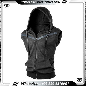 Débardeurs à capuche personnalisés pour l'entraînement, musculation, coupe musculaire, t-shirt sans manches, sweat-shirts de sport à capuche - Product Image 3