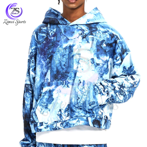 Sweat à capuche ample à épaules tombantes et pantalon à jambe droite avec cordon de serrage à la taille - Product Image 6