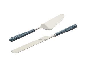 Juego de servidor de pastel de boda con resina blanca hecha a mano con resina plateada/madera/mango de mármol diseño boda real - Product Image 2