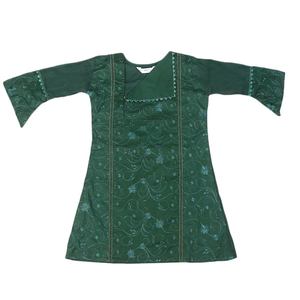 Traje de Algodón Bordado para Niñas, 2 Piezas - Verde - Product Image 3