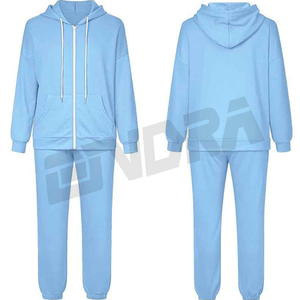 Fixmatti Conjunto de chándal con capucha para mujer en azul Tamaño grande Sudadera acogedora y Jogger Traje de dos piezas Chill Streetwear Lounge Look - Product Image 2