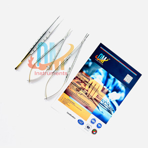 Ensemble d'instruments courbés en acier inoxydable de qualité médicale, approuvé CE ISO, 3 pièces, micro-ciseaux Castroviejo, porte-aiguilles - Product Image 4