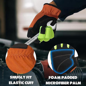 Guantes de Seguridad de Microfibra Transpirables con Luz LED de Alta Visibilidad y Logotipo Personalizado, Anti-Vibración e Impacto para Mecánicos, Trabajo y Tráfico - Product Image 2