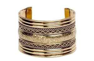 กำไลข้อมือทองเหลืองชุบทองทำด้วยมือดีไซน์ดั้งเดิมสำหรับผู้หญิงสไตล์หรูหราและกำไลข้อมือแฟชั่นที่สวยงาม - Product Image 5