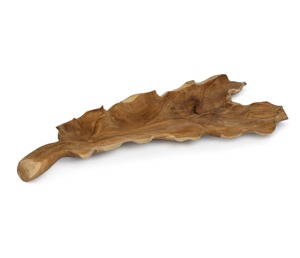 Bandeja orgánica de hojas de madera de teca | Cuenco decorativo de madera de raíz natural - Product Image 3