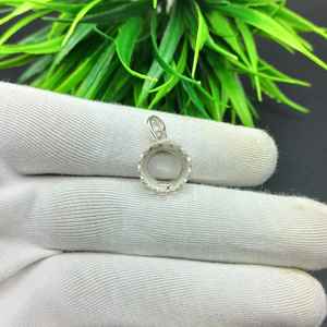 Base de Plata de Ley 925 de Alta Calidad para Colgante con Corona Redonda, de 5x5mm a 15x15mm, para Fabricación de Joyería al por Mayor - Product Image 6