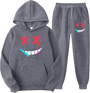 Ensemble complet de survêtement de sport avec cordon de serrage 100% coton pour hommes et femmes pour l'hiver - Product Image 3