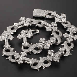 Wholesale Fine Jewelry <b>Cross</b> Moissanite <b>Necklace</b> 925 Sterling <b>Silver</b> Vvs Moissanite Diamond Iced Out Moissanite Chain Men - Product Image 5