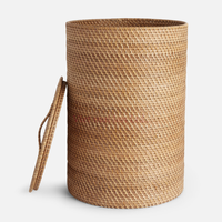 Panier à linge en rotin Viet Mai Lan avec doublure en lin, poignées en fer, couleur et taille personnalisables, multifonctionnel, pour salle de bain, fabriqué au Vietnam