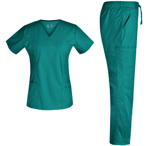 2025 Unisex Cotton Hospital Scrub <b>Sets</b> Summer Medical Nursing Suits Canvas Uniforms Factory Wholesale - Product Image 5
