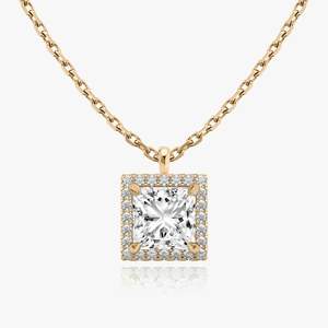 Colliers en argent 925 élégants et luxueux Halo Diamant Moissanite Pendentif Collier Collection exquise de luxe - Product Image 2