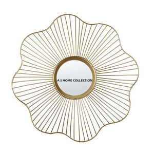 Luxury Aluminum Metal <b>Square</b> Shape Gold Plated Fancy Texture Wall <b>Mirror</b> Used Home Farmhouse Wall Decoration - Product Image 2