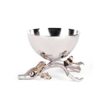 Bol de service en acier inoxydable poli, design standard, écologique, avec base en forme de branche, pour la décoration de mariages et de fêtes - Product Image 5