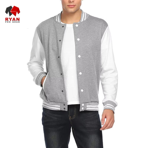 แจ็คเก็ตเบลสันวินเทจของผู้ชายเสื้อหนังมีฮู้ดแบบนูนด้านหน้าปกตั้งโลโก้แบบกำหนดเองสำหรับฤดูหนาว - Product Image 1