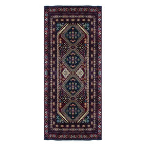 Tapis persan traditionnel noué à la main en laine et coton naturels, multicolore, 6'5 x 3'2, Pan29 - Product Image 1