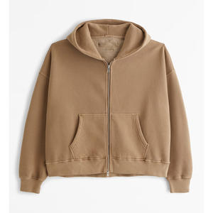 Fabricants de sweats à capuche zippés avec logo personnalisé Sweat à capuche zippé en éponge française épais surdimensionné 400gsm pour hommes - Product Image 3