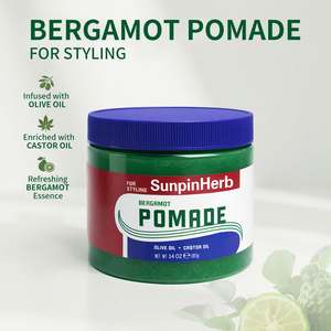 Pommade Bio à la Bergamote pour Coiffer les Cheveux Bouclés, Frisés et Crépus Naturels avec Huile d'Olive et de Ricin, Protection Thermique - Product Image 5