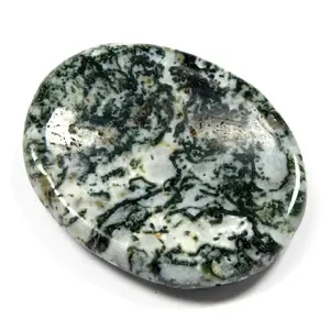 Wholesale Supply Oval Shape Semi Precious Mossagate Worry Stone for Gifting use from Indian Manufacturer