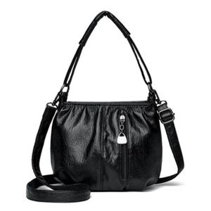 Sac à bandoulière en cuir PU décontracté de qualité supérieure pour femmes, sac à bandoulière en simili cuir, élégant, léger, à rayures - Product Image 1