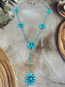 Handmade Sterling Silver Turquoise <b>Necklace</b> Gold Plated with Natural Gemstone December <b>Birthstone</b> Accessory Gift for Her - Product Image 4