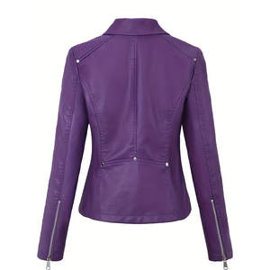 Chaqueta de Cuero Genuino para Mujer, con Logotipo Personalizado, de Piel de Pez, Transpirable, con Cierre, Venta al por Mayor 2025 - Product Image 2