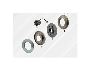 Ensemble d'embrayages principaux de moteur pour machine à tisser Dobby compatible VAN DE WIELE CODE 602, état neuf, avec roulement, chaque pièce vendable séparément - Product Image 1